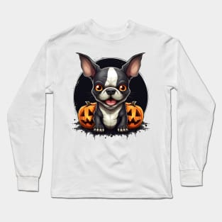 Halloween Boston Terrier Dog #2 Long Sleeve T-Shirt